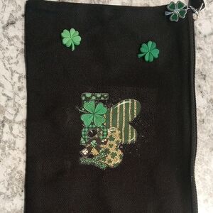 St. Patrick's Black Canvas Wristlet